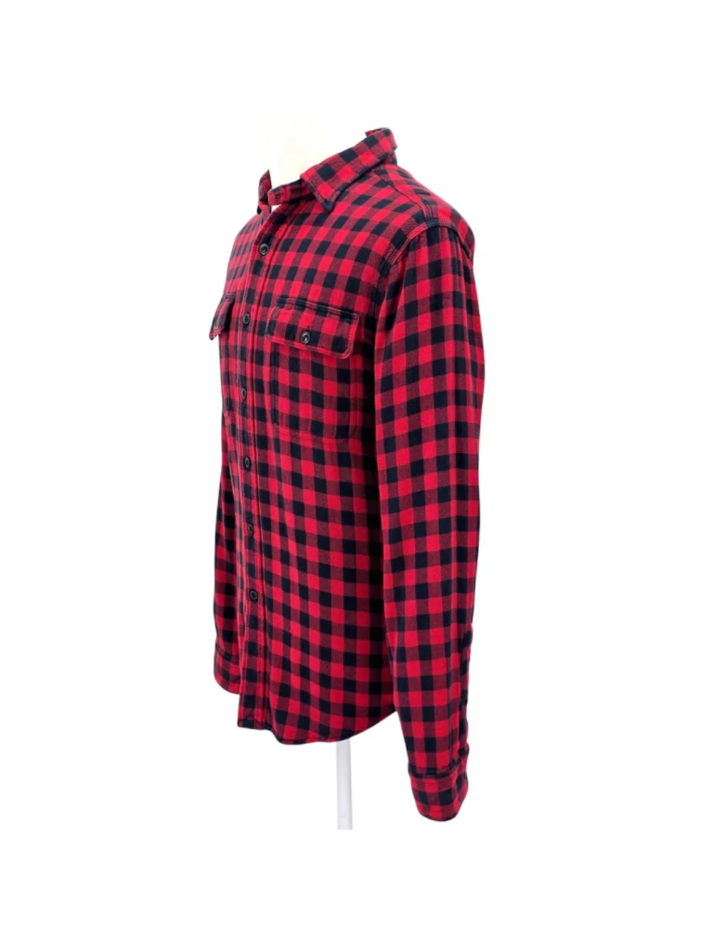 Polo Ralph Lauren Men's L Plaid Knit Flannel Overshirt Red Black Stretch $198